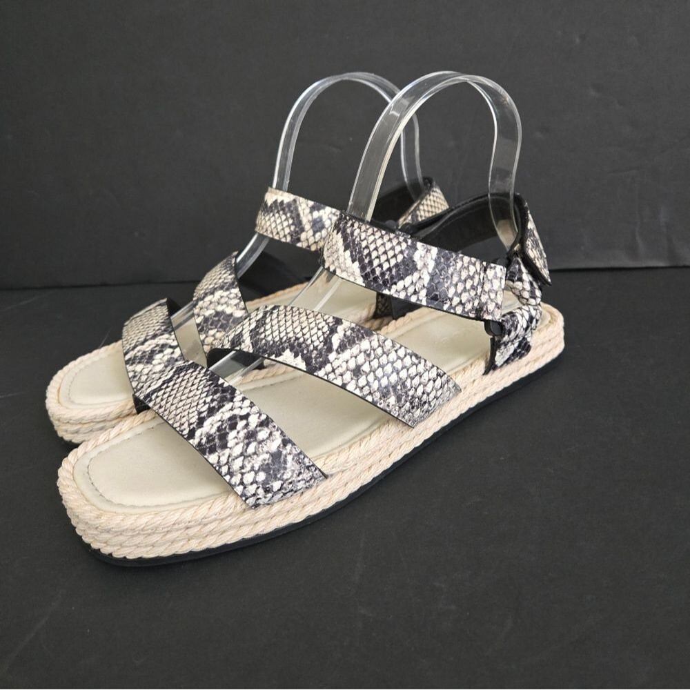 Vince Leather Espadrille Sandals Womens Size 7 - Picture 5 of 12